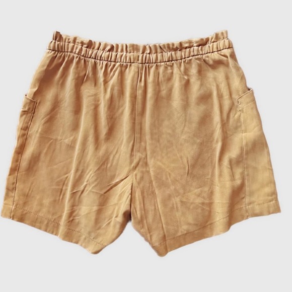 Old Navy High Waisted Utility Drawstring Shorts Tan/Gold-NWT, Size Medium - Picture 3 of 5